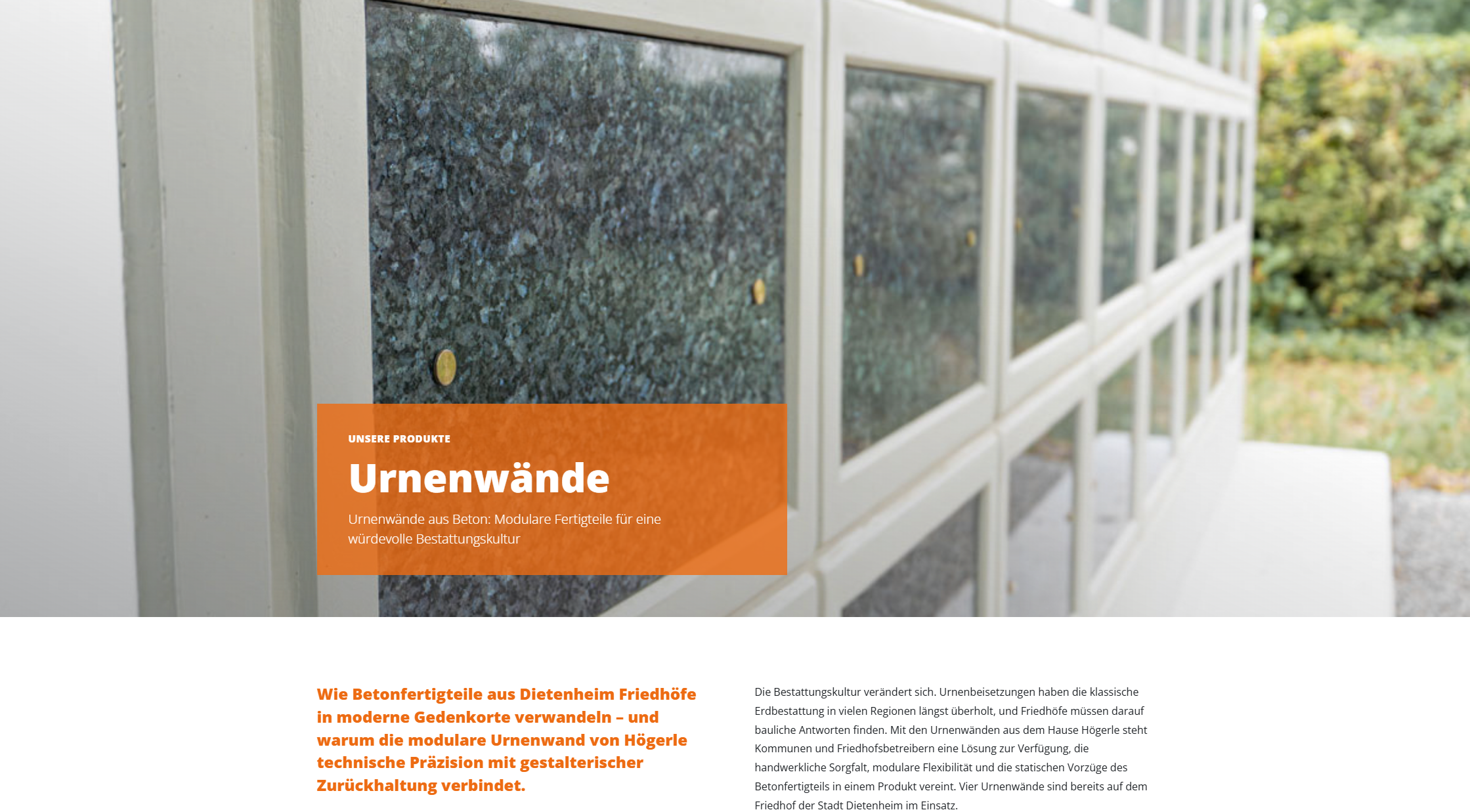 Vorschau der Produktseite Urnenwände